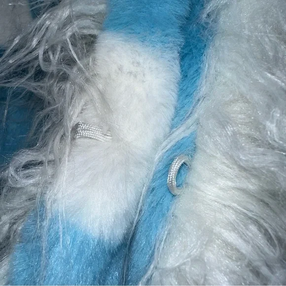 🪻[ Dolls Kill ] x dELiA*s Dreamscape Love Faux Fur Cloud Print Coat Festival - Picture 12 of 13